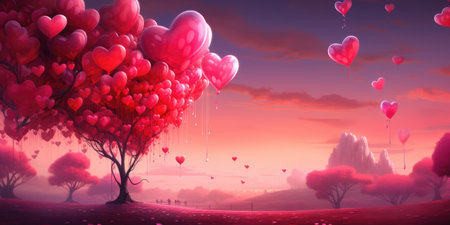 Valentine's day theme. Beautiful romantic background for the holiday.の素材