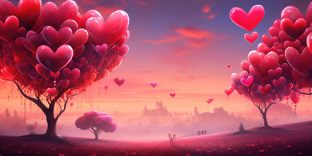 Valentine's day theme. Beautiful romantic background for the holiday.の素材