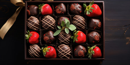 Chocolate for Valentine's Day. Sweets close-up.の素材