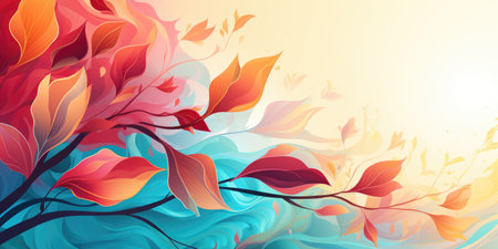 abstract flowering branch on a light background, beautiful floral background.の素材