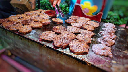 Thai desserts on street food stalls, Bangkok, Thailand.の写真素材