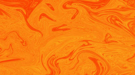 The liquid marble texture is yellow and orange.の写真素材