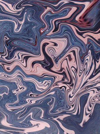 The liquid marble texture has pink, blue and black colors.の写真素材