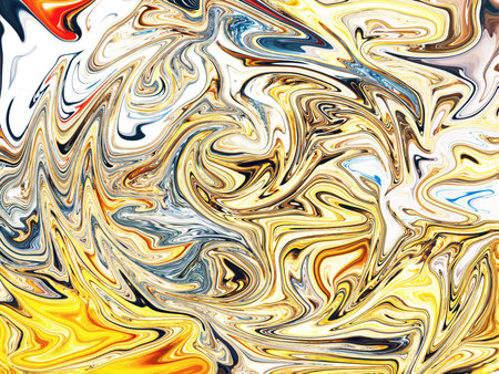 The marble texture is yellow, blue and gold liquid.