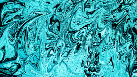 The marble texture is black and blue liquid.の写真素材