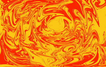 The marble texture is yellow and orange liquid.の写真素材