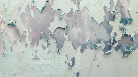 Stock Photo - Abstract cracked paint texture of the corroded blue paint of the iron gate.の写真素材