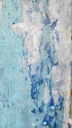 Stock Photo - Abstract cracked paint texture of the corroded blue paint of the iron gate.の写真素材