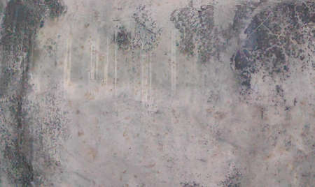 Stock Photo - Dirty mold or fungus with dry black moss on the surface of a gray polished plaster wall.の写真素材