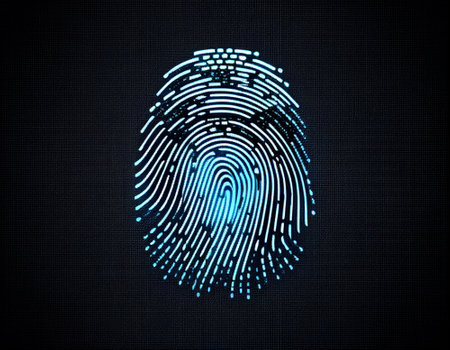 Fingerprint Biometric Authentication,Digital Security Concept. Thumb Scan,Fingerprint Scanner, Biometric Access Control, Digital Security And Identification.の素材