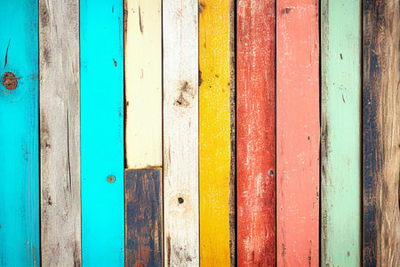 Texture of vintage planks, retro background with old planks of different colors.Abstract texture background, wallpaper.の素材