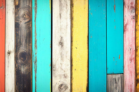 Texture of vintage planks, retro background with old planks of different colors.Abstract texture background, wallpaper.の素材