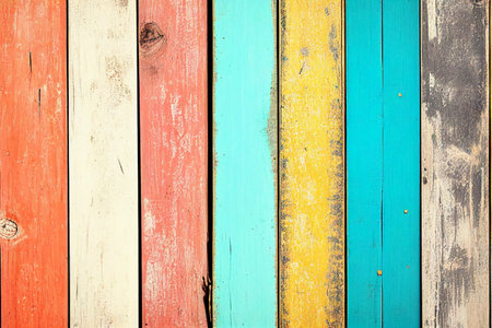 Texture of vintage planks, retro background with old planks of different colors.Abstract texture background, wallpaper.の素材