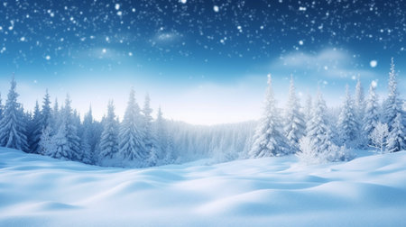 3D rendering of winter landscape with snowy fir trees and blue sky.
Merry Christmas Concept.Decoration Christmas Concept.の素材