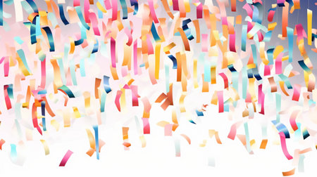 Colorful paper confetti on white background.の素材