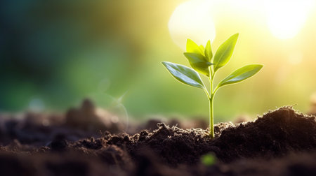 Green seedling illustrating concept of new life and environmental conservation with bokeh effect.Save the environment and global climate change.
Green world and earth day concept.の素材