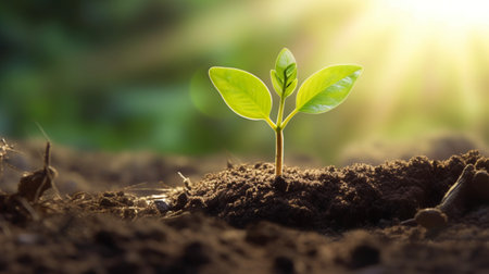 Green seedling illustrating concept of new life and growing up from seed.Save the environment and global climate change.
Green world and earth day concept.の素材