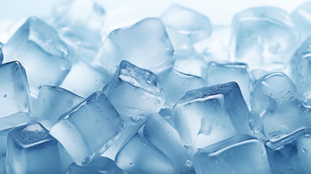 Ice cubes on white background. Shallow depth of field.Frozen ice cubes concept for drinks.
Concept of cold drinks.
Concept of ice cubes pile mockup.の素材