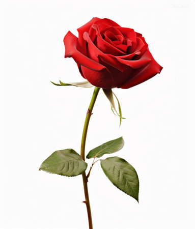 Red rose isolated on white background, valentine's day concept.Romantic gift with red roses concept.の素材