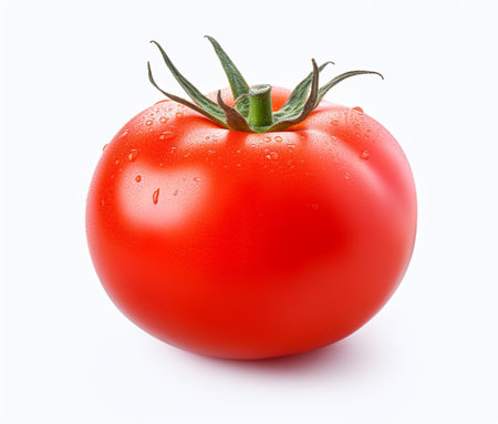Tomato isolated on white background with clipping path and full depth of field.の素材