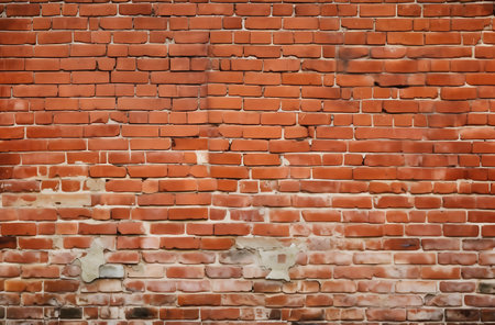 Orange brick wall texture background.
Old orange brick wall in loft style for interior or exterior design with copy space.の素材