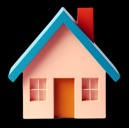 3d of small house isolated on black background.Concept of home loan, home mortgage, home pawn, home purchase, home sale, home rental.の素材