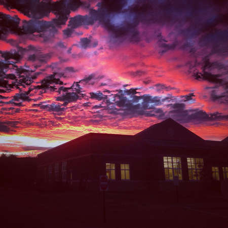 A beautiful view of the sky on a fall evening.の素材