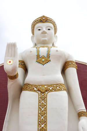 white stand buddha imageの写真素材
