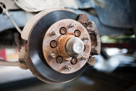 Brake disk and detail of the wheelの写真素材