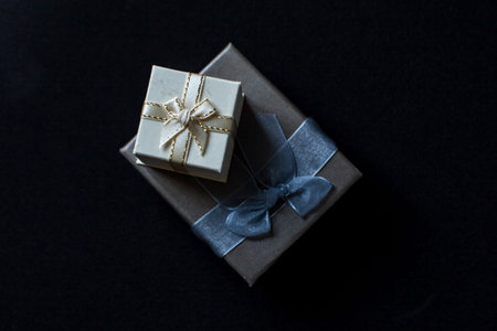 gift box on black background