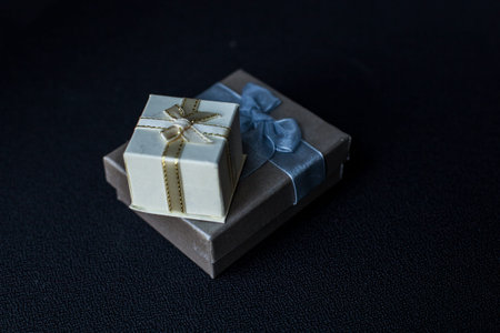 gift box on black background