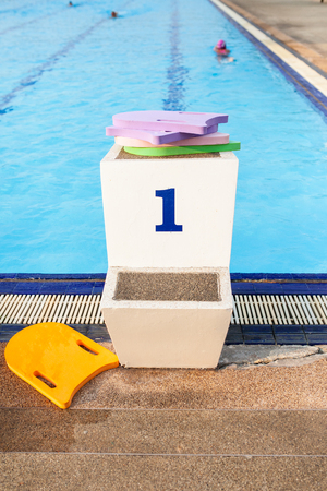 Jump platform in the swimming poolの写真素材