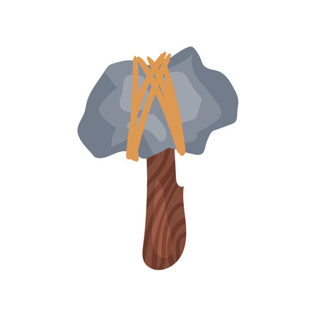 Prehistoric stone axe, stone age symbol, weapon of caveman colorful vector Illustrationの写真素材