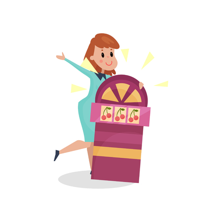 Young woman suffering from gambling addiction.のイラスト素材