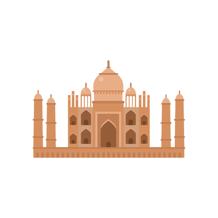 Taj Mahal mausoleum in Agra, famous monument of India vector Illustrationのイラスト素材