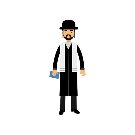 Jewish Rabbi character, religion representative vector Illustrationのイラスト素材