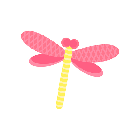 Pink dragonfly cartoon vector Illustrationのイラスト素材