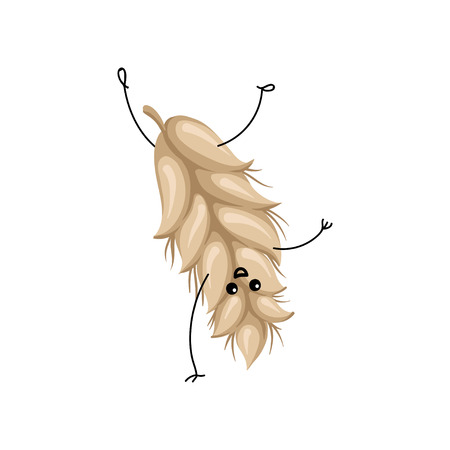 Cute funny rye ear cartoon character vector Illustrationのイラスト素材