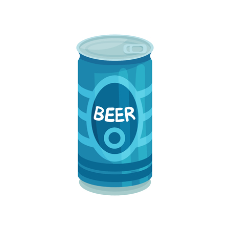 Blue aluminum tin can of beer cartoon vector Illustrationのイラスト素材