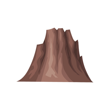 High stone rock, outdoor design element, nature landscape, mountainous geology vector Illustration on a white backgroundのイラスト素材