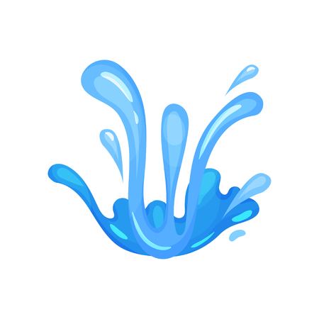 Water wave blue symbol in form of splashes, wavy symbol of nature in motion vector Illustrationのイラスト素材