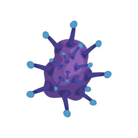 Cartoon icon of influenza virus. Dangerous microorganism. Concept of infectious disease.のイラスト素材