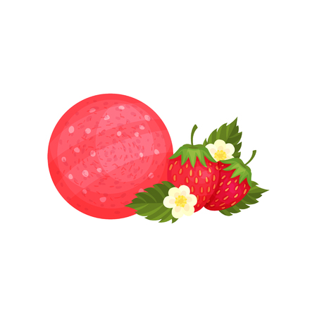 Strawberry and bar soap image illustrationのイラスト素材