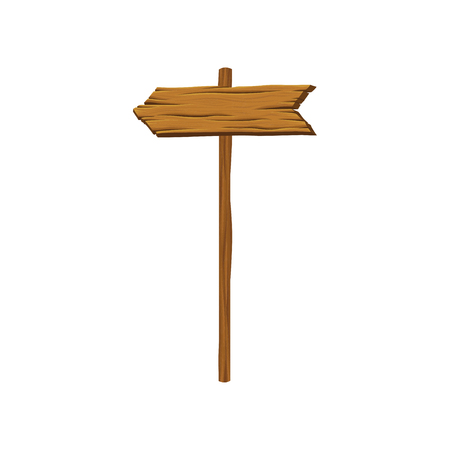 Brown wooden board in shape of arrow image illustrationのイラスト素材