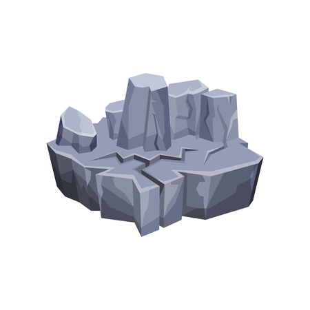 Mountain landscape fantastic island for game user interface, element for video games, computer or web design vector Illustrationのイラスト素材