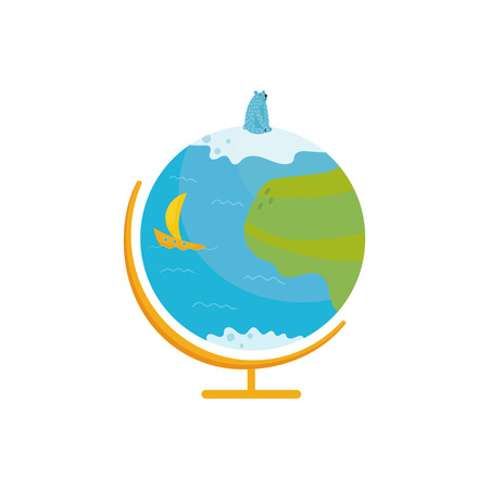 School globe vector Illustration on a white backgroundのイラスト素材