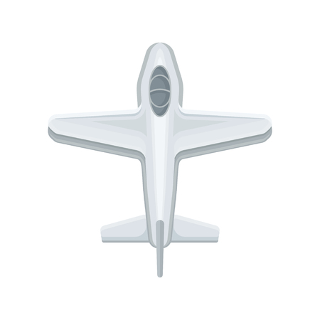 Plane with straight wings. Air transport. Aviation theme. Flat vector design for business company or mobile gameのイラスト素材