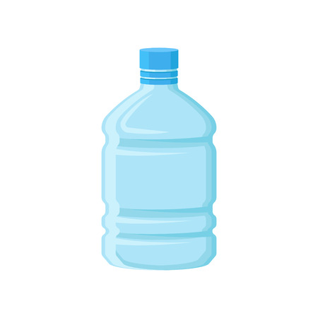 Large plastic bottle for drinking water. Empty blue container for storage liquids. Flat vector element for promotional banner or posterのイラスト素材