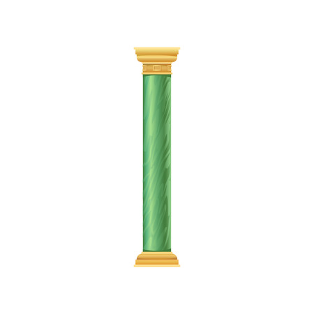 Green antique column vector Illustration isolated on a white background.のイラスト素材