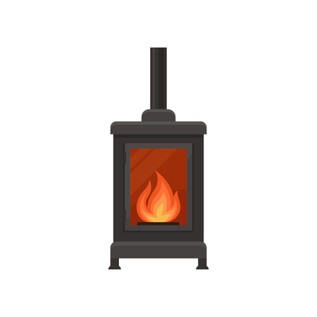 Vintage cast iron mantel vector Illustration isolated on a white background.のイラスト素材